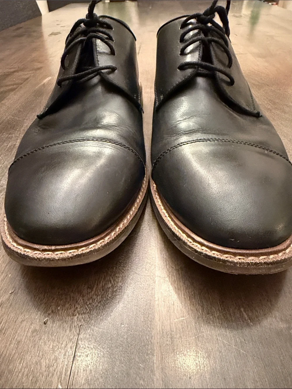Vince Camuto Lamson Black Leather Cap Toe Oxford Dress Shoes Men's Size 11.5